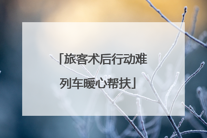 旅客术后行动难 列车暖心帮扶