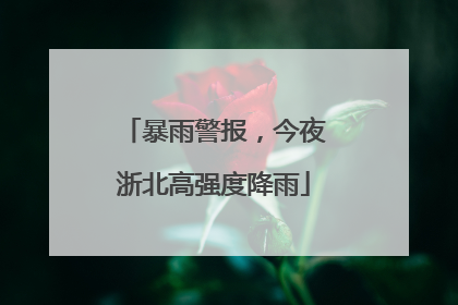 暴雨警报，今夜浙北高强度降雨