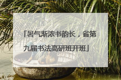 暑气渐浓书韵长，省第九届书法高研班开班