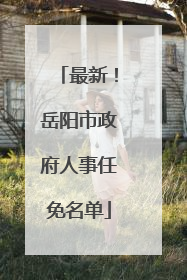 最新！岳阳市政府人事任免名单