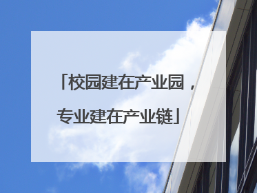 校园建在产业园，专业建在产业链