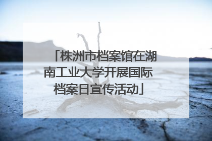 株洲市档案馆在湖南工业大学开展国际档案日宣传活动