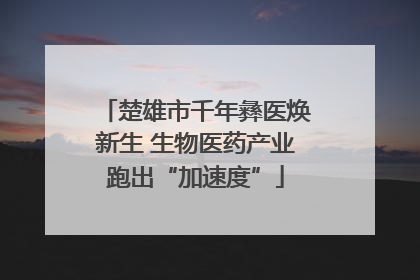 楚雄市千年彝医焕新生 生物医药产业跑出“加速度”