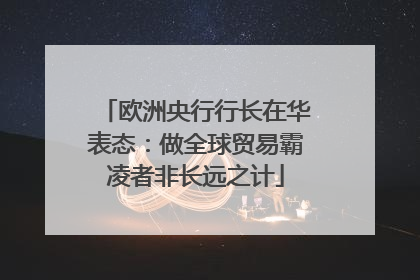 欧洲央行行长在华表态：做全球贸易霸凌者非长远之计