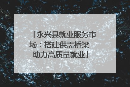 永兴县就业服务市场：搭建供需桥梁 助力高质量就业
