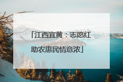 江西宜黄：志愿红助农惠民情意浓