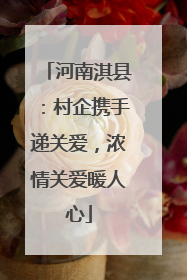 河南淇县：村企携手递关爱，浓情关爱暖人心