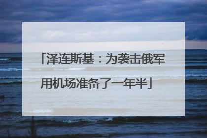 泽连斯基：为袭击俄军用机场准备了一年半