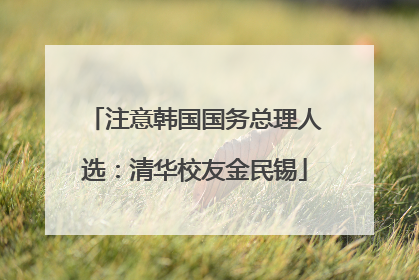 注意韩国国务总理人选：清华校友金民锡