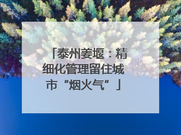 泰州姜堰：精细化管理留住城市“烟火气”