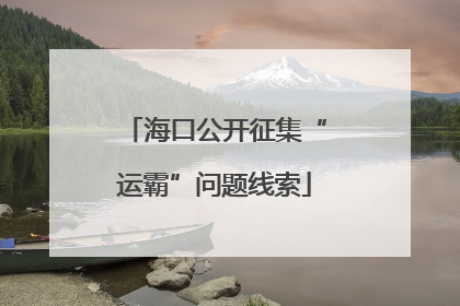 海口公开征集“运霸”问题线索