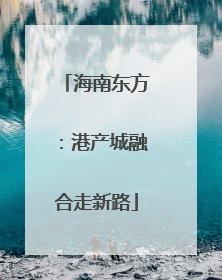 海南东方：港产城融合走新路