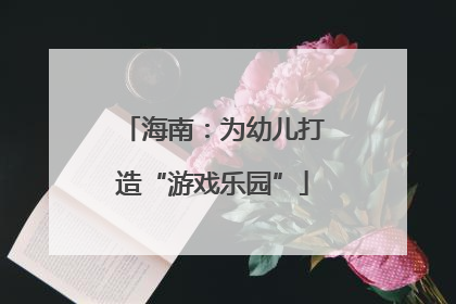 海南：为幼儿打造“游戏乐园”