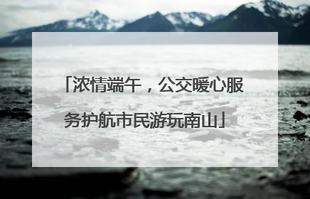 浓情端午，公交暖心服务护航市民游玩南山