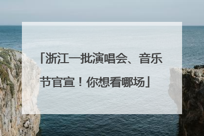 浙江一批演唱会、音乐节官宣！你想看哪场