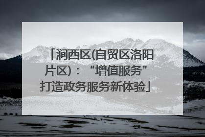 涧西区(自贸区洛阳片区)：“增值服务”打造政务服务新体验