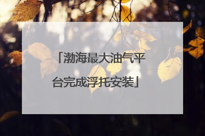 渤海最大油气平台完成浮托安装