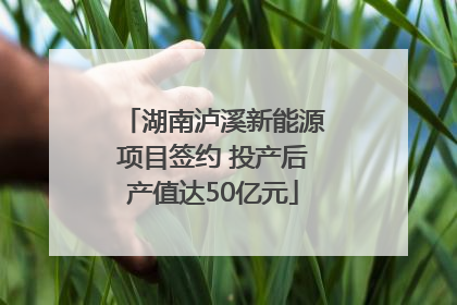 湖南泸溪新能源项目签约 投产后产值达50亿元