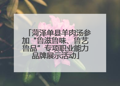菏泽单县羊肉汤参加“鲁滋鲁味、鲁艺鲁品”专项职业能力品牌展示活动
