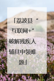 荔波县“互联网+”破解残疾人辅具申领难题