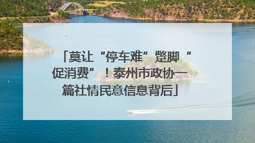 莫让“停车难”蹩脚“促消费”！泰州市政协一篇社情民意信息背后
