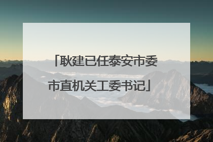 耿建已任泰安市委市直机关工委书记