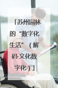 苏州园林的“数字化生活”（解码·文化数字化）