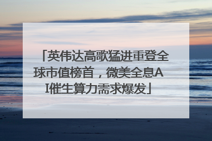 英伟达高歌猛进重登全球市值榜首，微美全息AI催生算力需求爆发