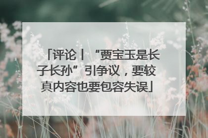 评论丨“贾宝玉是长子长孙”引争议，要较真内容也要包容失误
