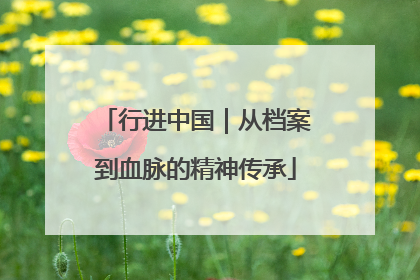 行进中国｜从档案到血脉的精神传承