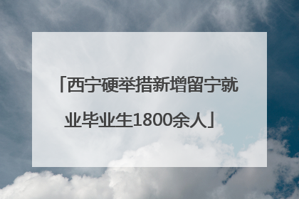 西宁硬举措新增留宁就业毕业生1800余人