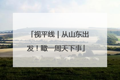 视平线｜从山东出发！瞰一周天下事