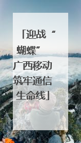迎战“蝴蝶” 广西移动筑牢通信生命线