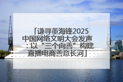 谦寻董海锋2025中国网络文明大会发声：以“三个向善”构建直播电商善意长河