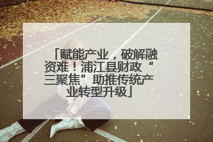 赋能产业，破解融资难！浦江县财政“三聚焦”助推传统产业转型升级