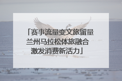 赛事流量变文旅留量 兰州马拉松体旅融合激发消费新活力