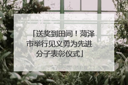 送奖到田间！菏泽市举行见义勇为先进分子表彰仪式