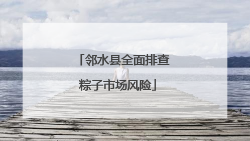 邻水县全面排查粽子市场风险