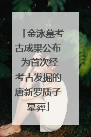 金泳墓考古成果公布 为首次经考古发掘的唐新罗质子墓葬