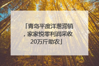 青岛平度洋葱滞销，家家悦零利润采收20万斤助农