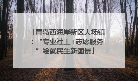 青岛西海岸新区大场镇：“专业社工+志愿服务”绘就民生新图景