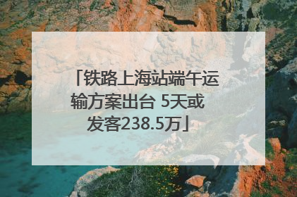 铁路上海站端午运输方案出台 5天或发客238.5万
