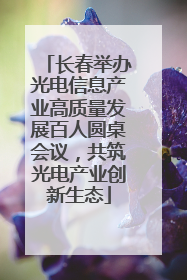 长春举办光电信息产业高质量发展百人圆桌会议，共筑光电产业创新生态