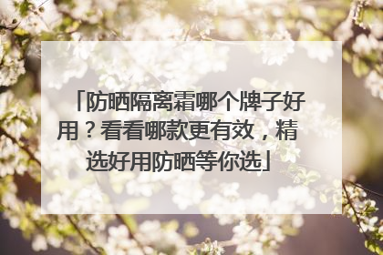 防晒隔离霜哪个牌子好用？看看哪款更有效，精选好用防晒等你选