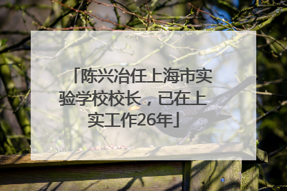 陈兴冶任上海市实验学校校长，已在上实工作26年