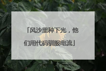 风沙里种下光，他们用代码驯服电流