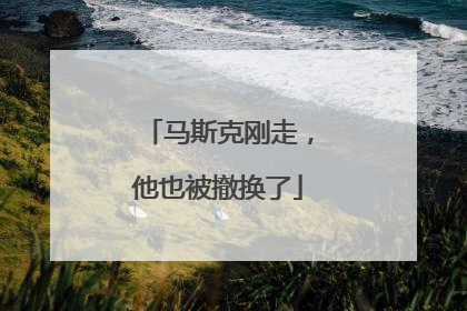 马斯克刚走，他也被撤换了