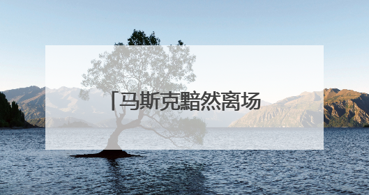 马斯克黯然离场，特朗普发文