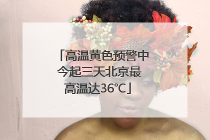 高温黄色预警中 今起三天北京最高温达36℃