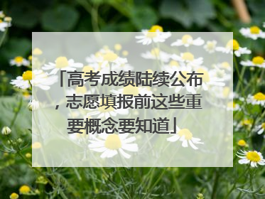高考成绩陆续公布，志愿填报前这些重要概念要知道